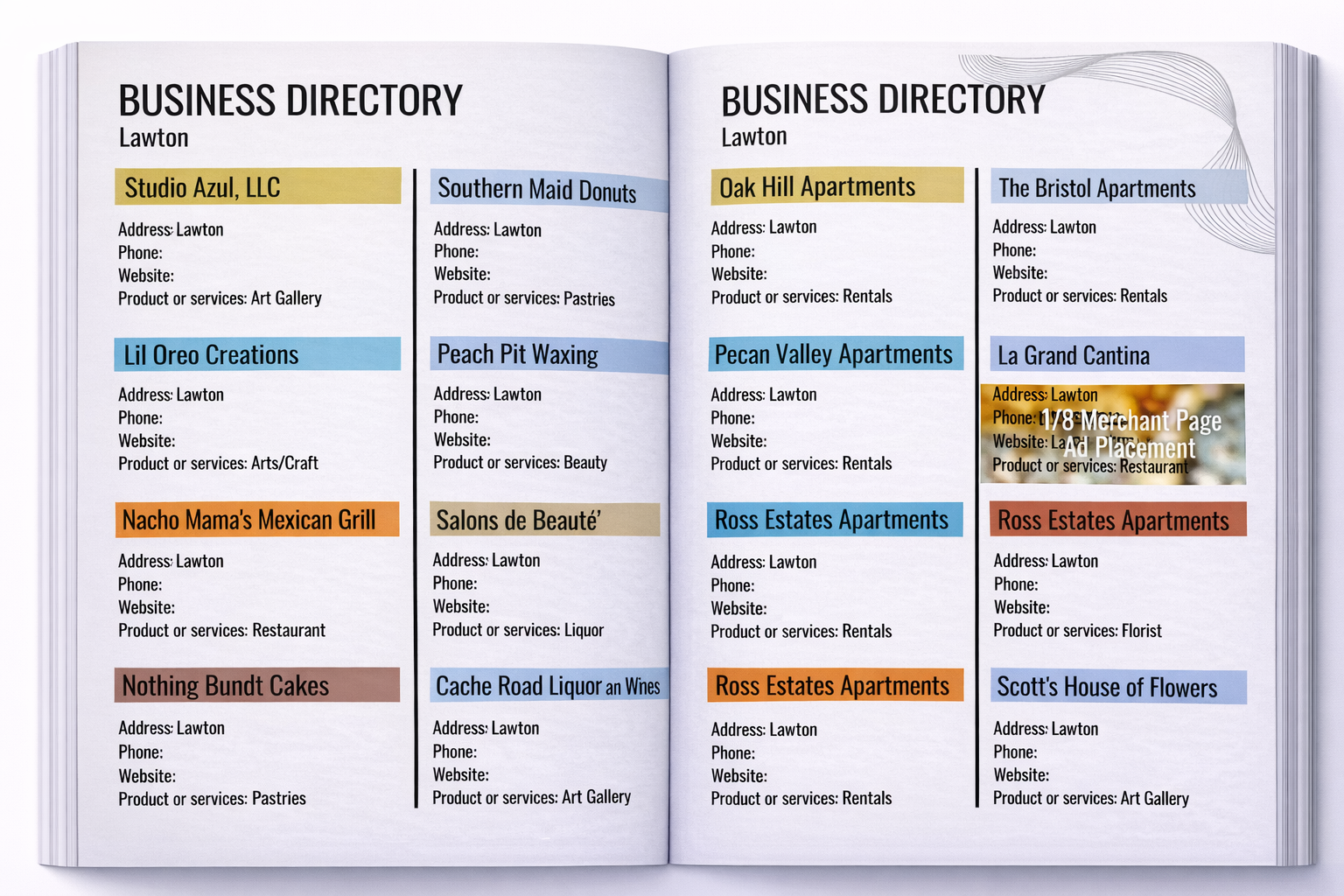 1/8 page MarketPlace listing